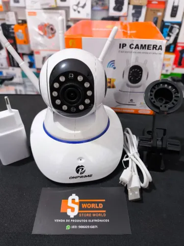 Câmera 3 Antenas Wi-fi áudio, Infravermelho e Gravação- Loja Store World