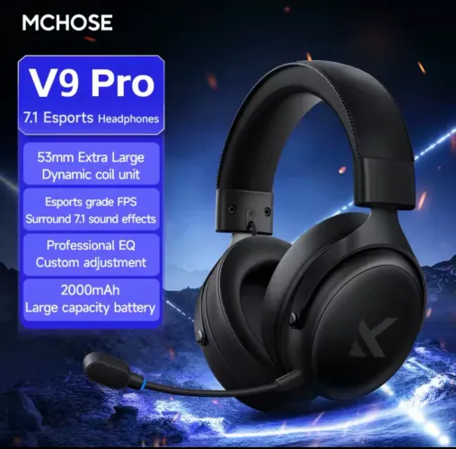 Headset MCHOSE V9 + Kit de Almofadas de Tecido NOVO