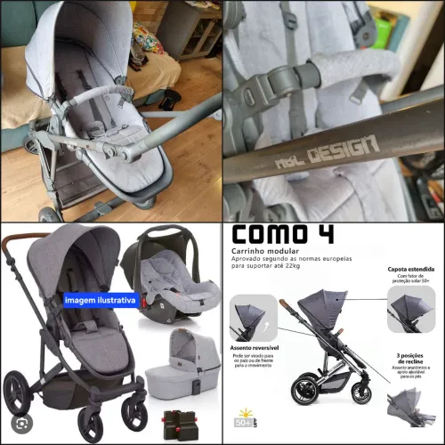 Carrinho de bebê ABC Design Modelo COMO 4 - Acompanha Bebê Conforto e Moisés