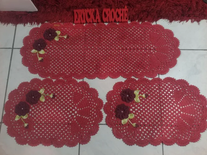 Jogo de cozinha de crochê