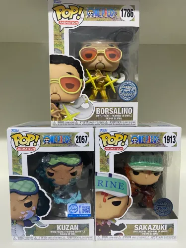 Funko Pop - One Piece - Sakazuki, Kuzan e Borsalino