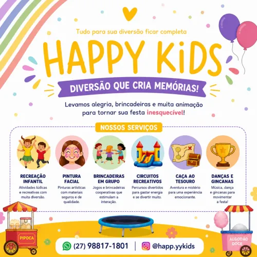 Recreação Infantil e Pintura Facial para Festas | Happy Kids