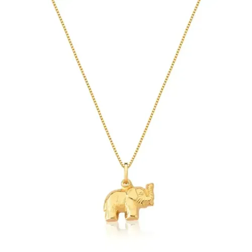 Pingente Elefante Pequeno Puro Ouro 18k Sorte E Prosperidade Dupla face ZAHIR 750