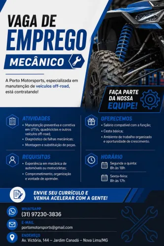 Vaga emprego mecânico