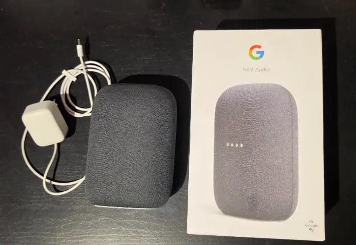 Google Nest Audio Carvão - Caixa de som inteligente com Caixa e Fonte