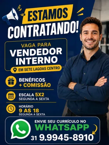 Temos vagas para vendedor interno