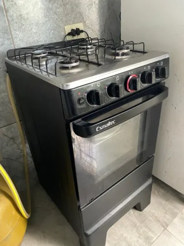 Fogão 4 Bocas Esmaltec Preto Ideal Super