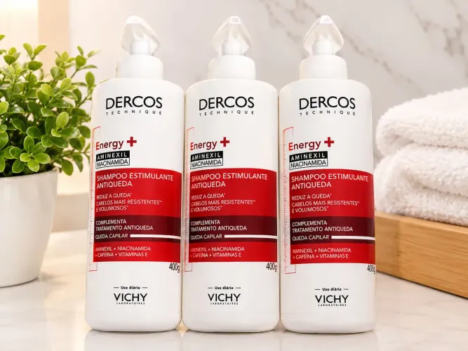 Kit 3 Shampoo Antiqueda Estimulante com Aminexil, Dercos Energy+ Vichy, 400g