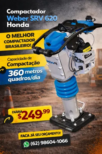 Alugo compactador de solo Weber 620 Honda.