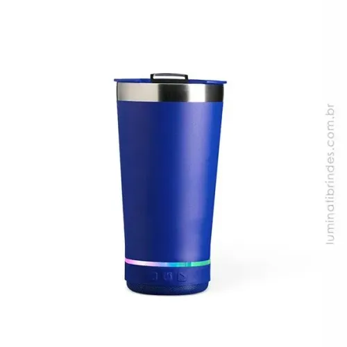 Copo Térmico com Caixa de Som Bluetooth
