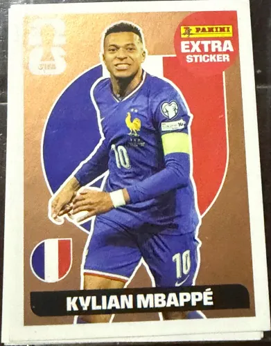 Figurinha extra stick Legend Mbappe bronze e bordo