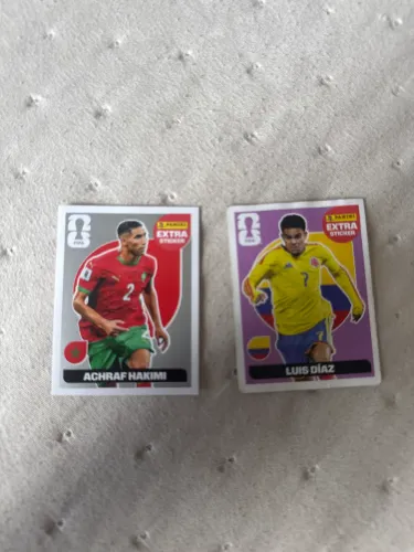 Figurinhas legend do hakimi prata e luis Diaz regular da copa de 2026