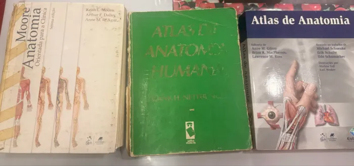 Kit de livros de anatomia - Moore + Netter + Atlas de anatomia 