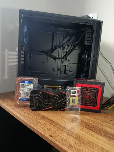 Kit Upgrade Peças PC Gamer i3 10105F RX 560 4GB Fonte 500W HD 500GB Gabinete 3 Fans