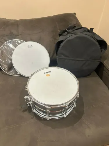 Caixa Bauer Steel 14x6,5 + Bag - Upgrade Evans HD Dry (Nova!)