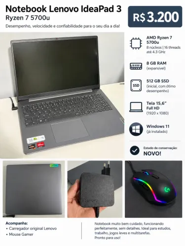 Notebook Lenovo Em perfeita Condições 