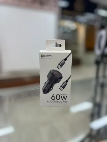CARREGADOR VEICULAR TIPO C INCLUSO CABOS HREBOS 60W