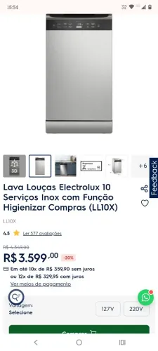 Lava louça Eletrolux nova 10 serviços