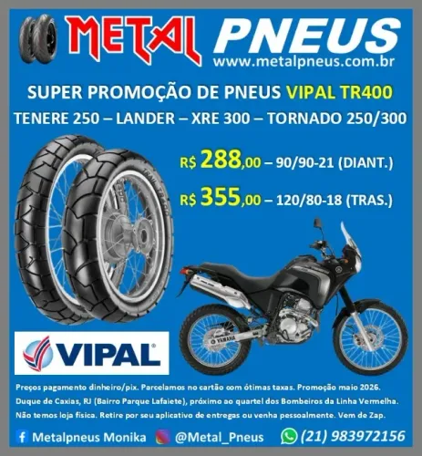 Pneu Moto Vipal Tenere 250 Lander XRE300 Tornado 250/300 Sahara 300