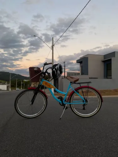 bicicleta feminina retrô aro 26 cestinha