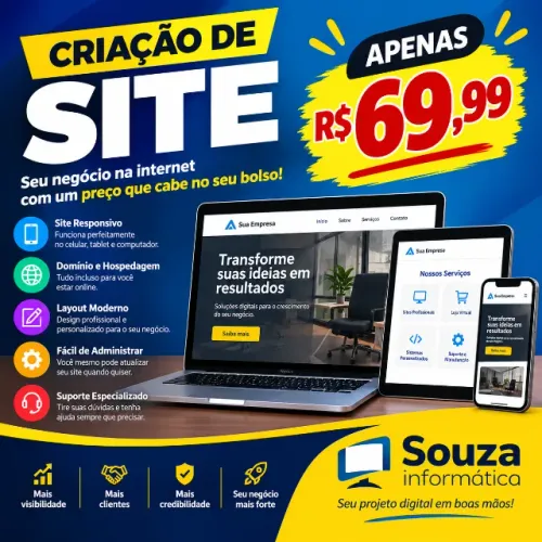 SITE PROFISSIONAL PERSONALIZADO POR APENAS R$ 69,99