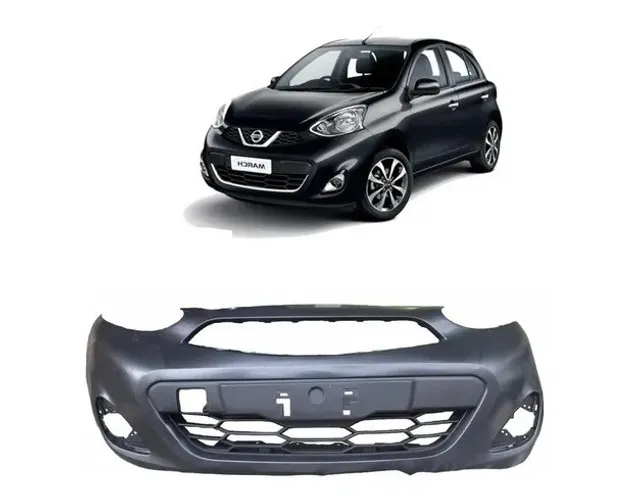 Capa Parachoque Dianteiro Nissan March 2015 a 2017 Com Furo
