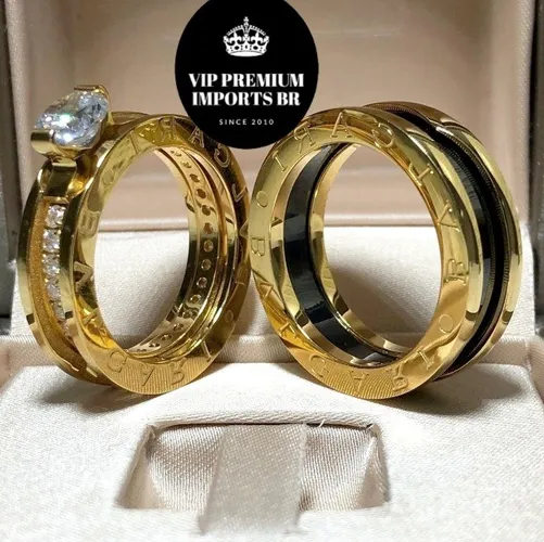 anel aliança bvlgari solitario rose dourada ou prata