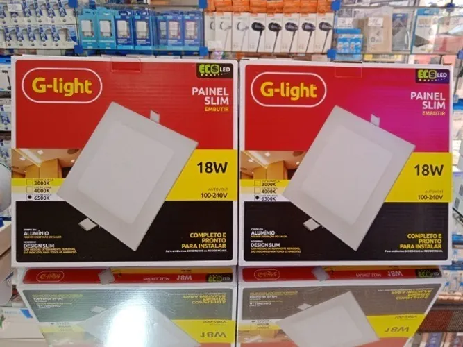 Painel de led paflon 18w embutir quadrado branco