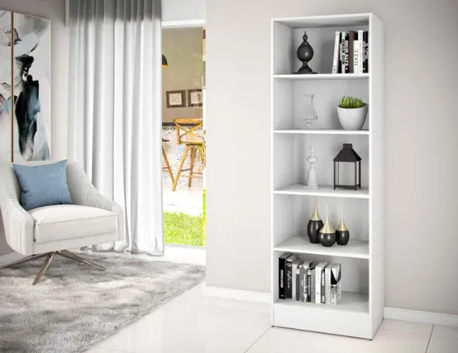 Biblioteca Livreiro Mirage Branco Até 12x - Frete Grátis