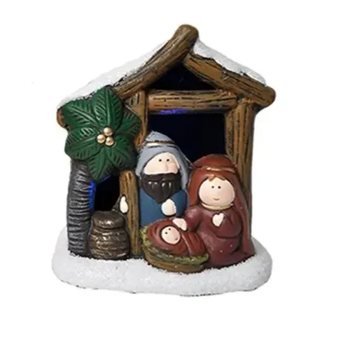 Presepio De Ceramica Casinha C/led 8276307