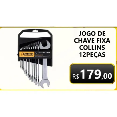 Jogo de Chave Fixa Collins 12 Peças