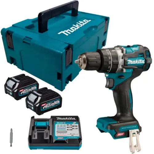 Parafusadeira/Furadeira Impacto HP002GA201 1/2" 2 baterias 40v Carregador e Maleta-Makita