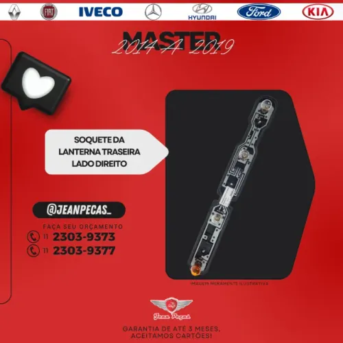 soquete lanterna traseira direita - master