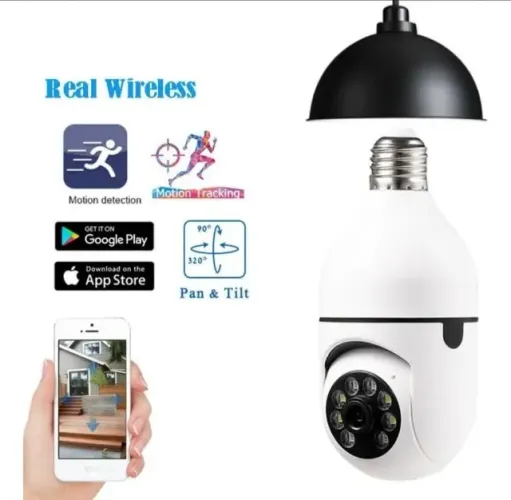 Camera Ip Segurança Lampada Panoramica Wifi Espia C/rastreio