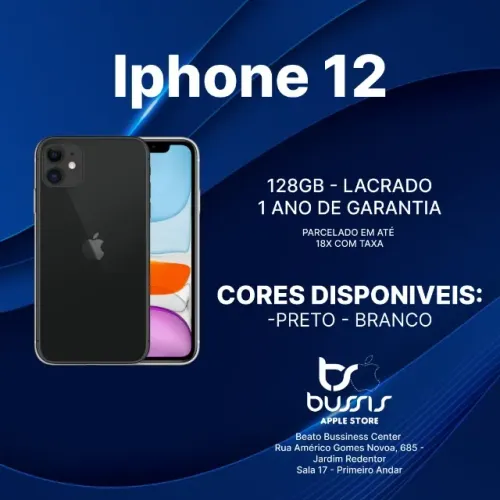 Iphone 12 128 Gb Preto | Lacrado Novo | Loja Fisica