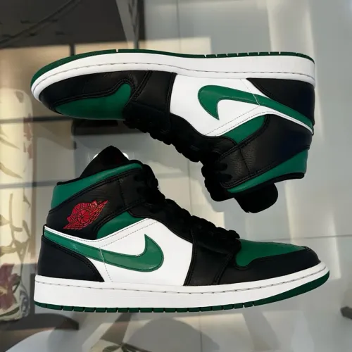 Tênis Nike Air Jordan 1 Mid Green Toe Verde Original