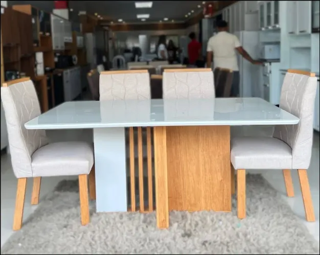 Mesa de Jantar 6 Cadeiras Lopas Astrid 160x90 