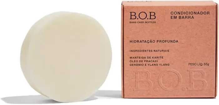 BOB Condicionador em Barra Hidratação Profunda Natural Manteiga Karité Longa Duração - 55g