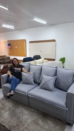 SOFA CAMA RETRÁTIL E RECLINÁVEL EM LINHO 2.20M