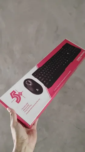 Kit Teclado e Mouse USB - 5+ KC500 Office - Preto - Novo