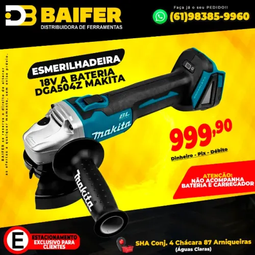 Esmerilhadeira 18v Bateria Dga504z Makita
