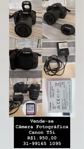 Canon T5 + Lente + Acessórios 