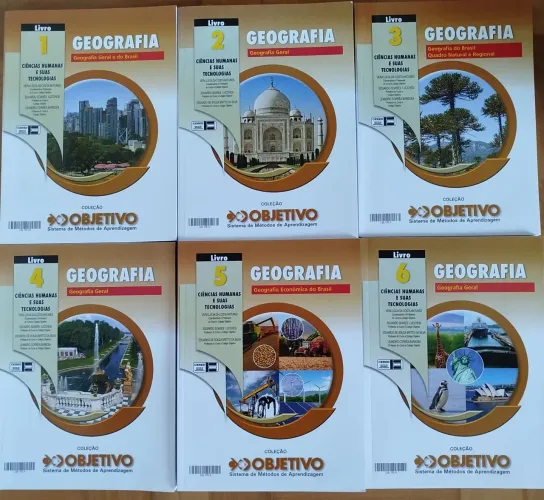 Coleção de Livros de Geografia Objetivo 2024 - 6 Volumes