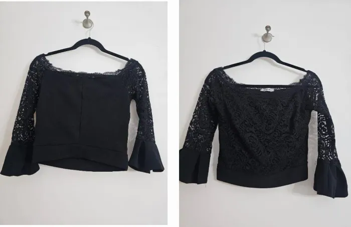 Blusa de renda preta 