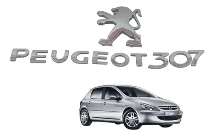 Kit Emblema Tampa Traseira Peugeot 307 2.0 2008 2009 2010