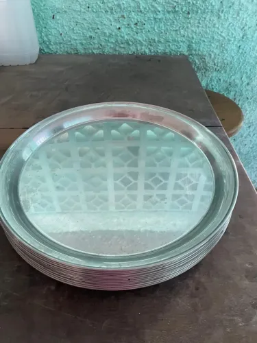 Conjunto de bandejas de inox 40cm para garçom 