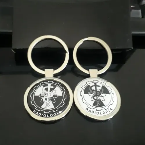 Radiologia - Chaveiro Cromado - Logotipo Resinado