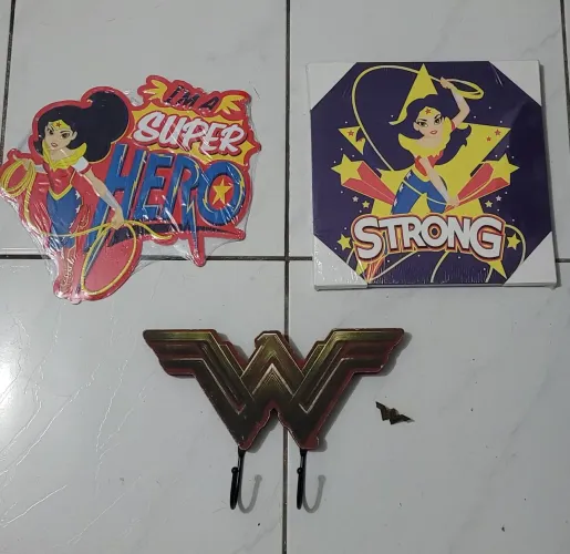 Kit wonder woman mulher maravilha acessórios enfeites