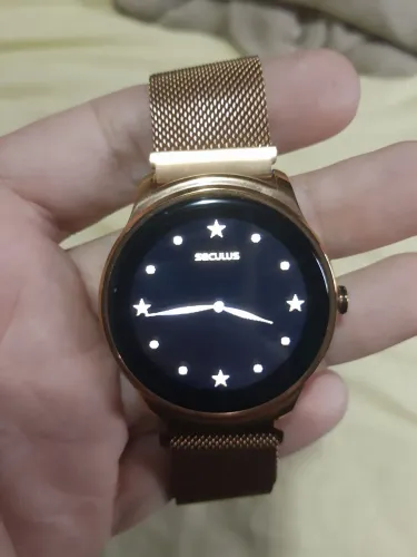Relógio smartwatch Seculus Dourado com Pulseira de Metal