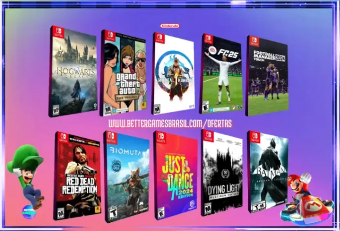  Football Batman, Just Dance Hogwarts Fifa Mortal Kombat Legado FC 25 Red Dead GTA Nintend